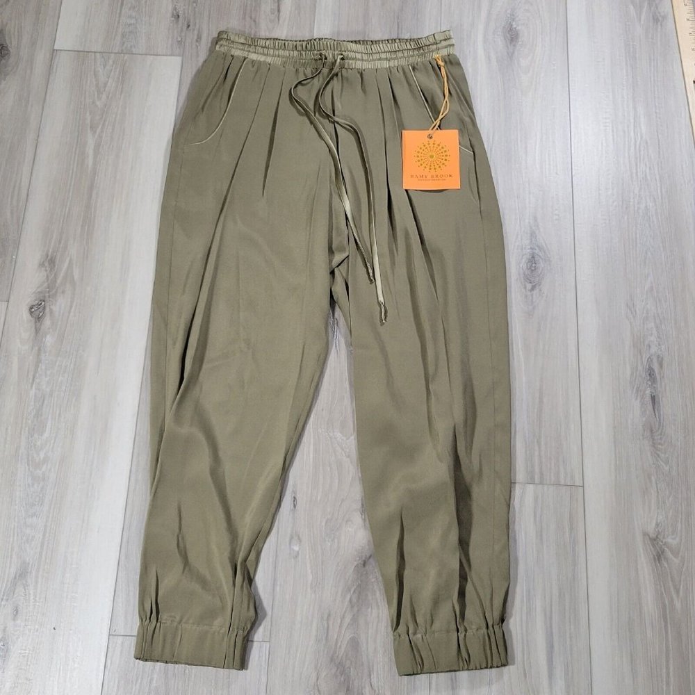 Ramy Brook Crop Jogger Pants Women's Small Moss Drawstring New